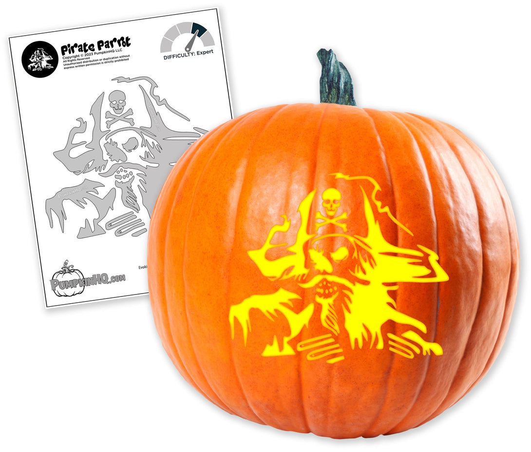 Spooky Pirate Pumpkin Carving Stencil - Pumpkin HQ