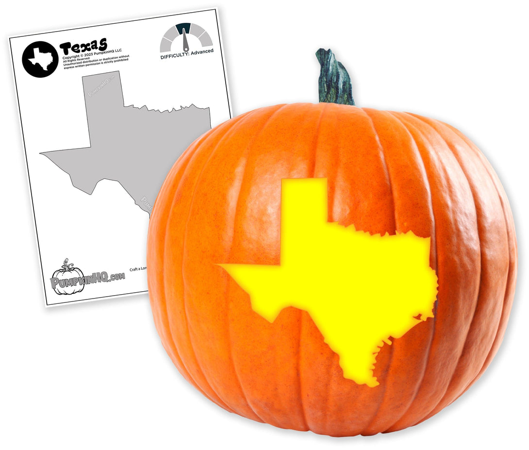 Texas Pumpkin Carving Stencil - Pumpkin HQ