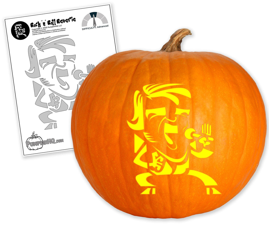 The King of Rock 'n' Roll Pumpkin Carving Stencil - Pumpkin HQ