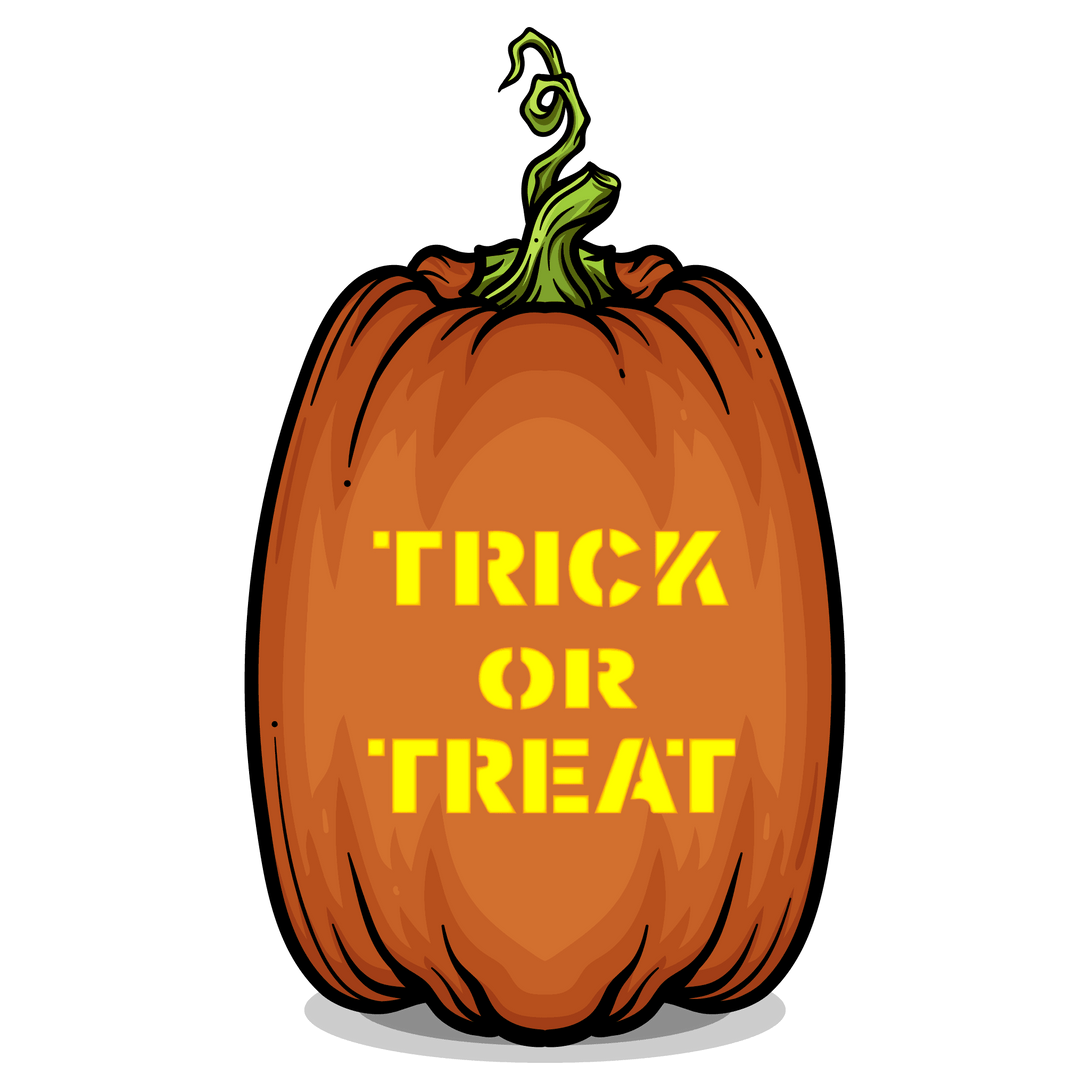 Trick or Treat Simple Pumpkin Carving Stencil - Pumpkin HQ