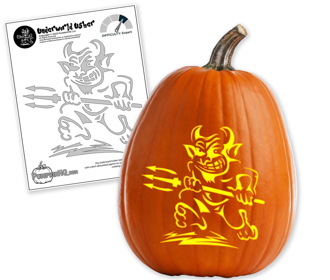 Underworld Demon Pumpkin Carving Stencil - Pumpkin HQ