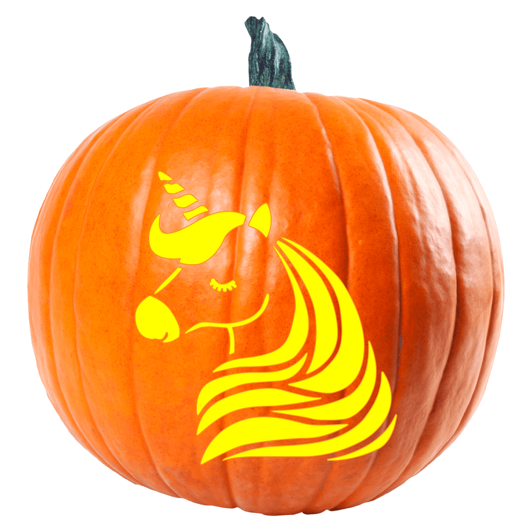 Unicorn Elegance Pumpkin Carving Stencil - Pumpkin HQ