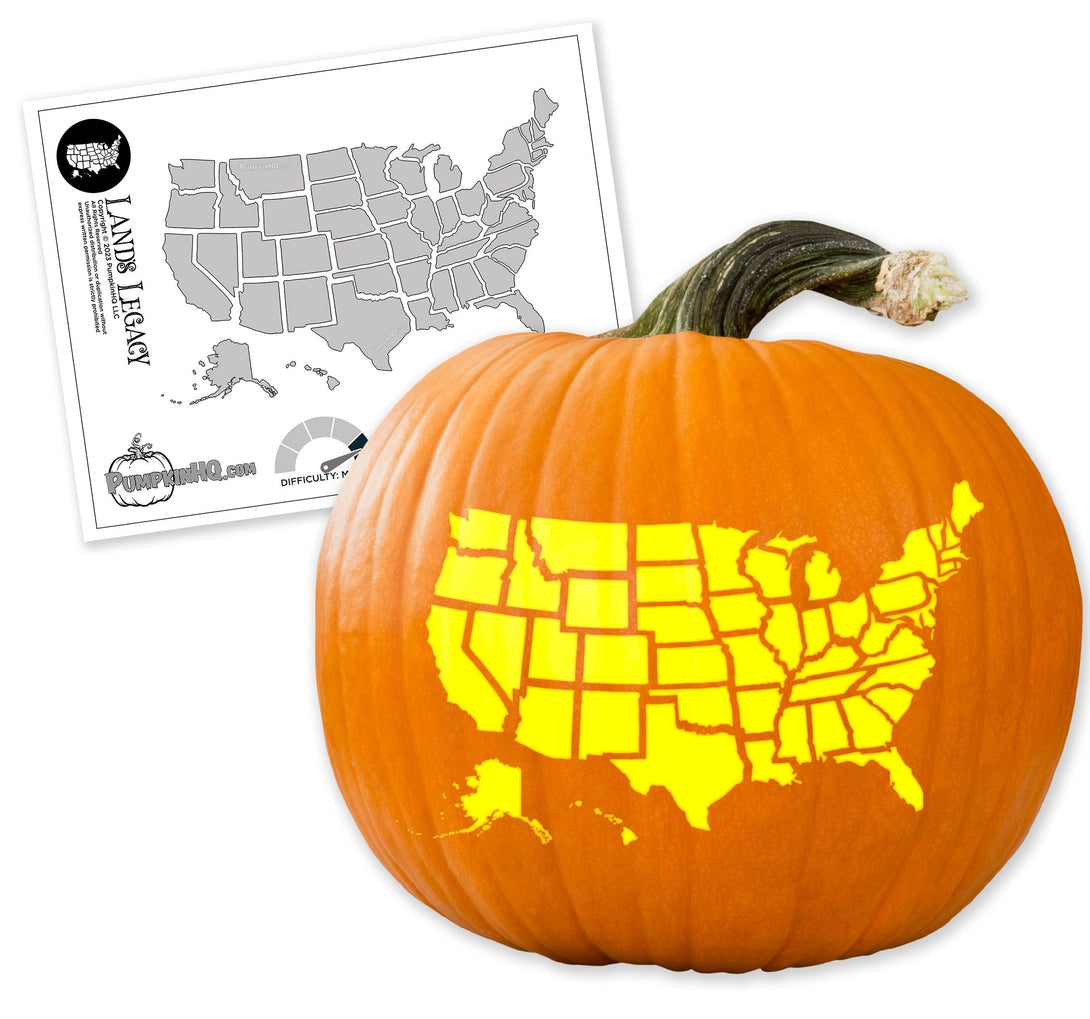US Map Pumpkin Carving Stencil - Pumpkin HQ