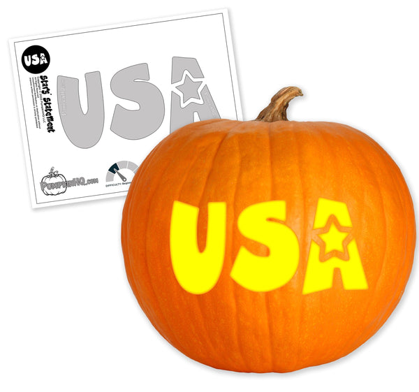 USA Star Pumpkin Carving Stencil - Pumpkin HQ