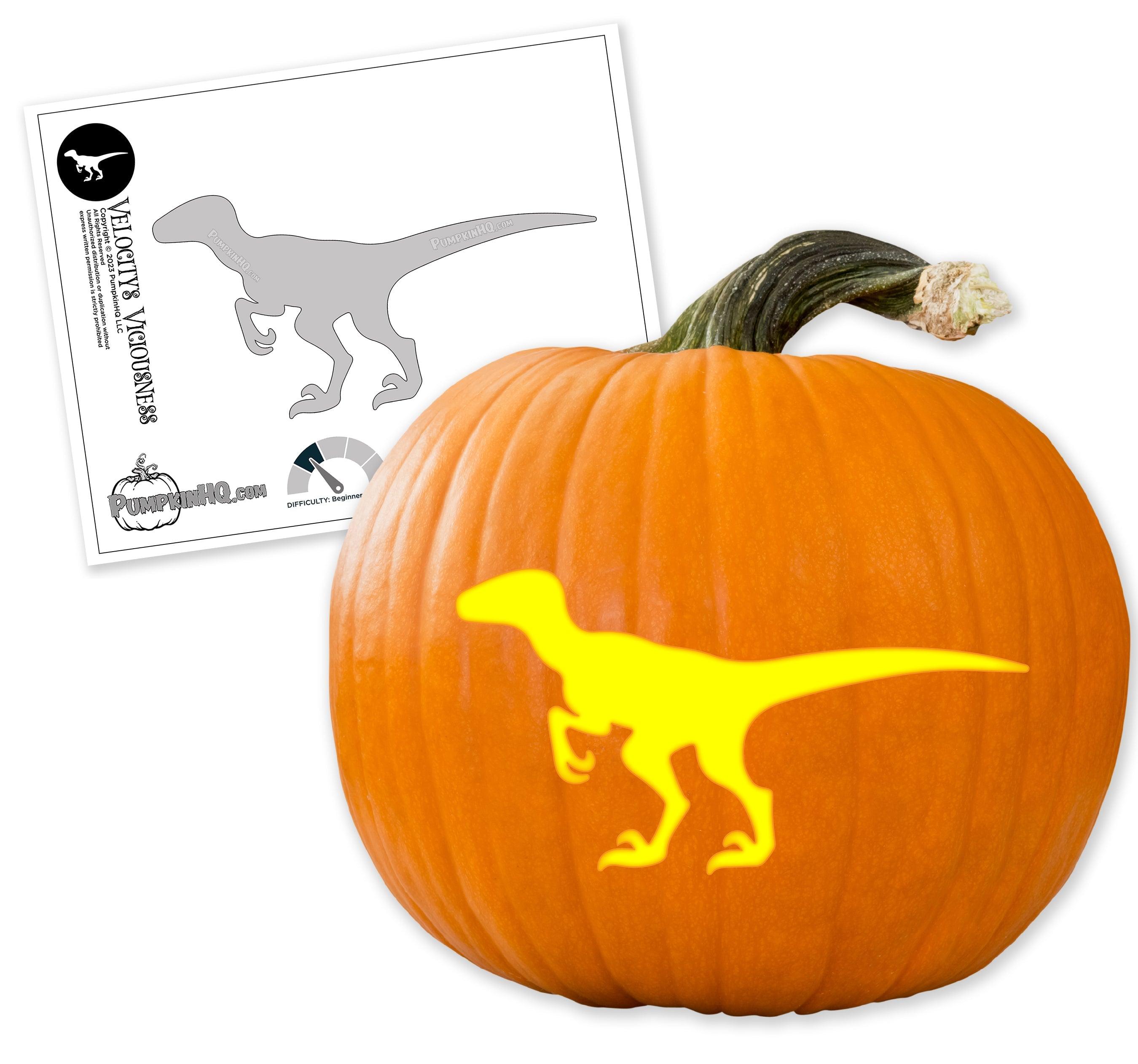 Velociraptor Pumpkin Carving Stencil Pumpkin HQ