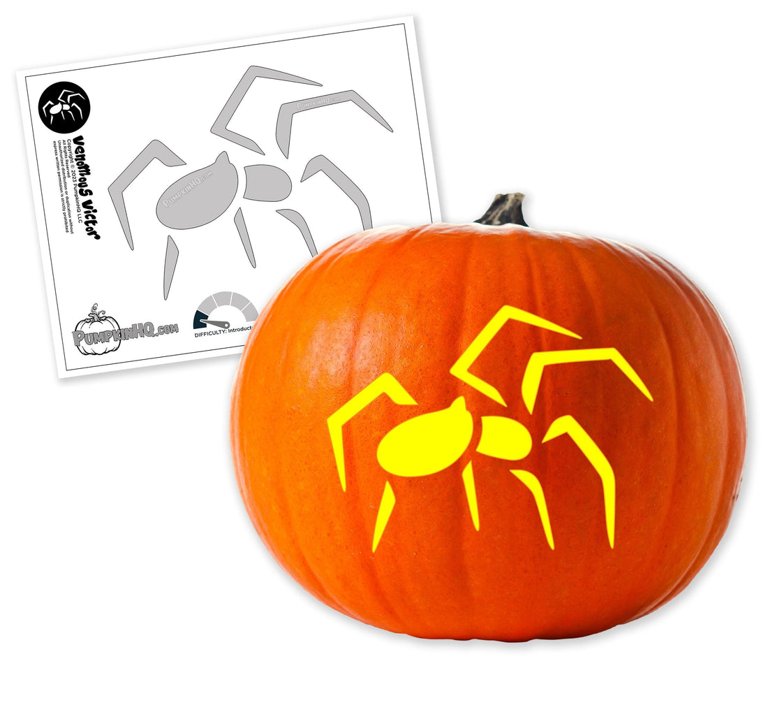 Venomous Spider Pumpkin Carving Stencil - Pumpkin HQ