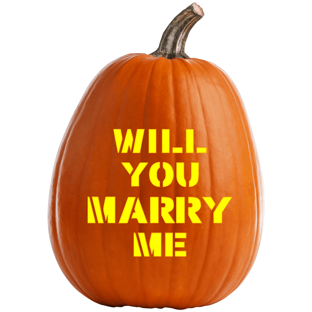 Will You Marry Me Pumpkin Carving Stencil - Pumpkin HQ