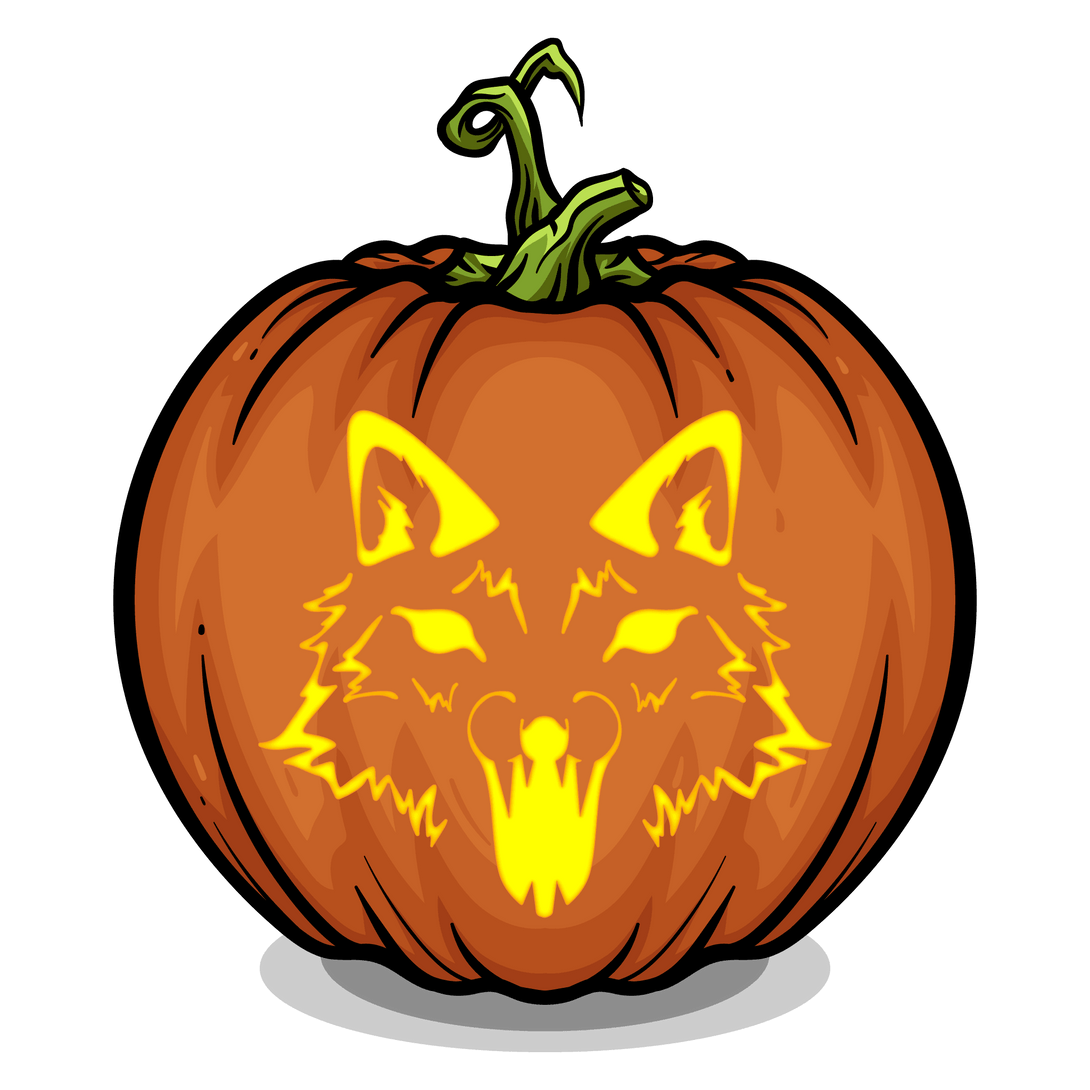 Wolf Pumpkin Carving Stencil - Pumpkin HQ