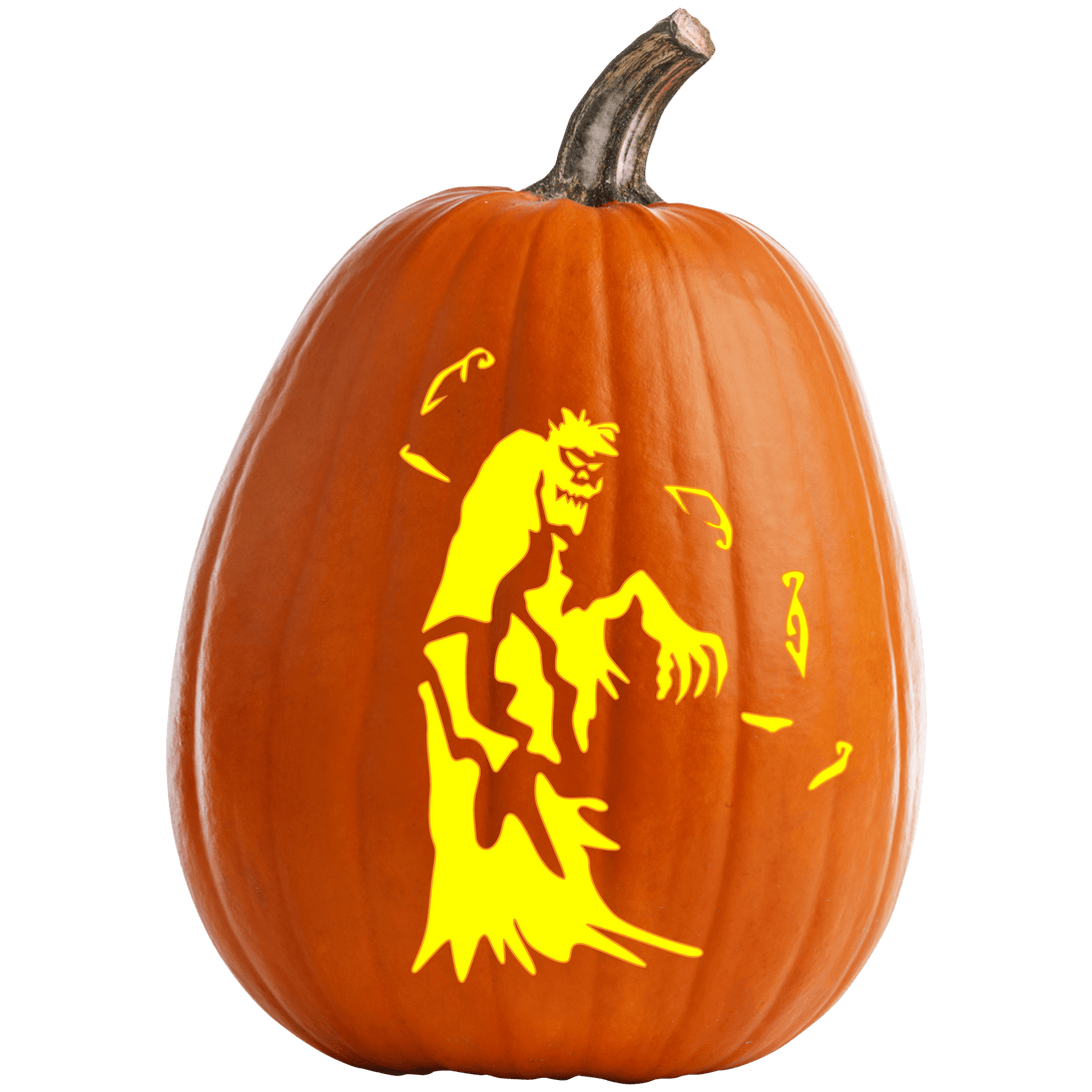 Zombie Crypt Crawler Pumpkin Carving Stencil - Pumpkin HQ