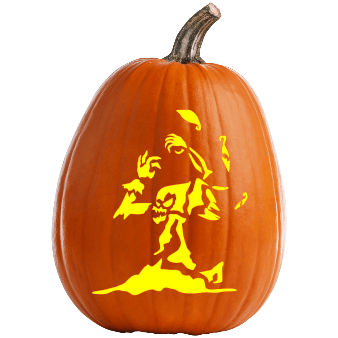 Zombie Skeleton Pumpkin Carving Stencil - Pumpkin HQ